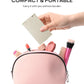 Portable Folding Mirror, Ultra-Slim Durable Makeup Tabletop Mirror for Travel with Aluminum Shell, Gold, Mini Size, 3.3''