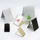 Portable Folding Mirror, Ultra-Slim Durable Makeup Tabletop Mirror for Travel with Aluminum Shell, Gold, Mini Size, 3.3''