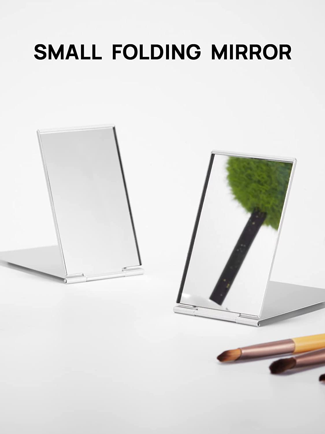 MIRRORNOVA Mirrornova Folding Mirror, Compact Ultra-Slim Small Portable Travel Size Makeup Mirror (Aluminum Shell, 3.3inch)