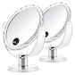 MIRRORNOVA Magnifying Makeup Mirror Double-Sided with 1x/10x Magnification, Desk Vanity Mirror, 360 ° Rotation, Translucent Acrylic, Pack of 2