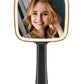 MIRRORNOVA Hand Mirror with Light, 3 Adjustable Lights Make-up Mirror with Handle, Square, Black, 6.2 x 11 x 0.5 inch