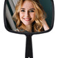 MIRRORNOVA Hand Mirror, Barber Hairdressing Handheld Mirror with Handle for Salon, Square, Black, Medium